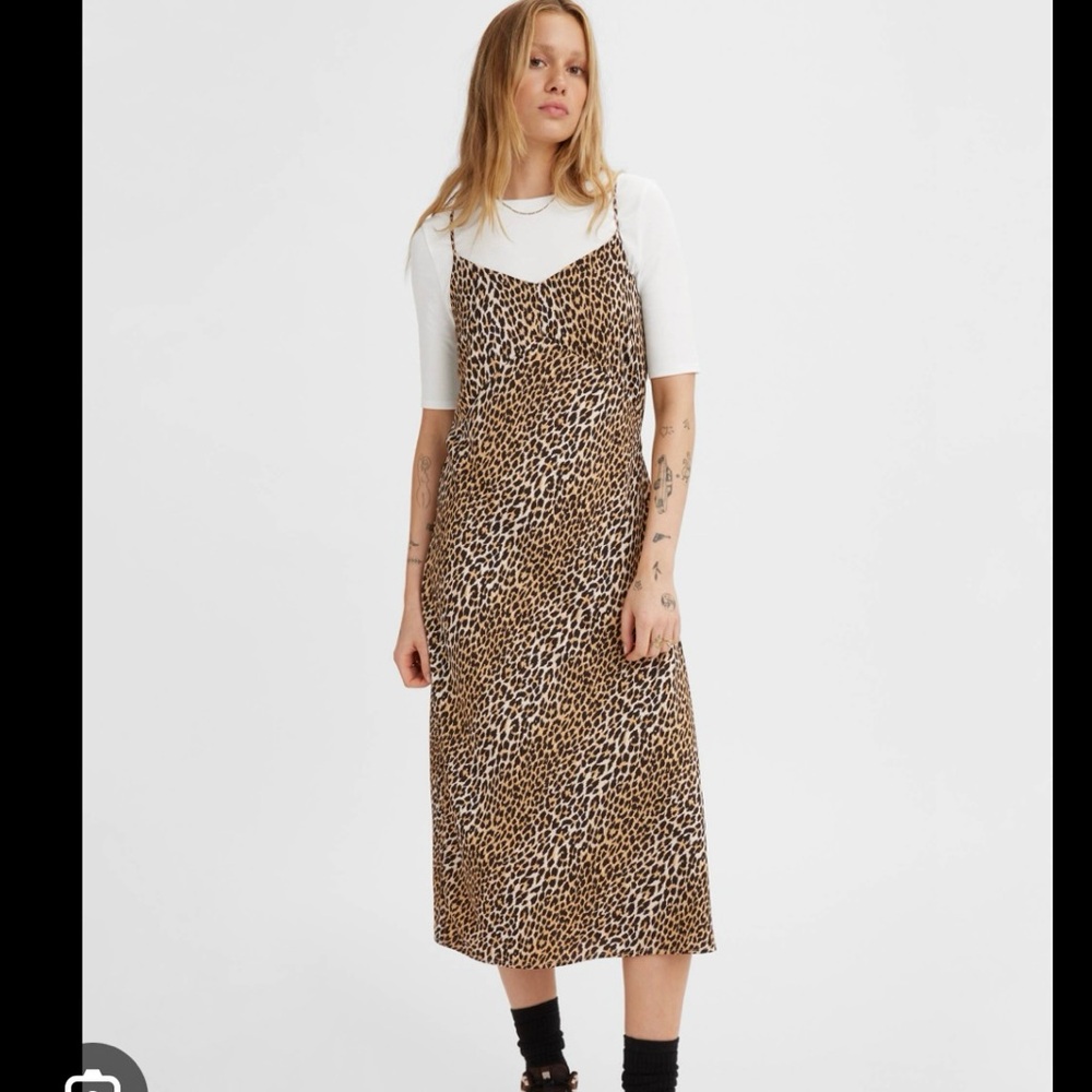 Levi's Leopard Print Marietta Slip Dress NWT